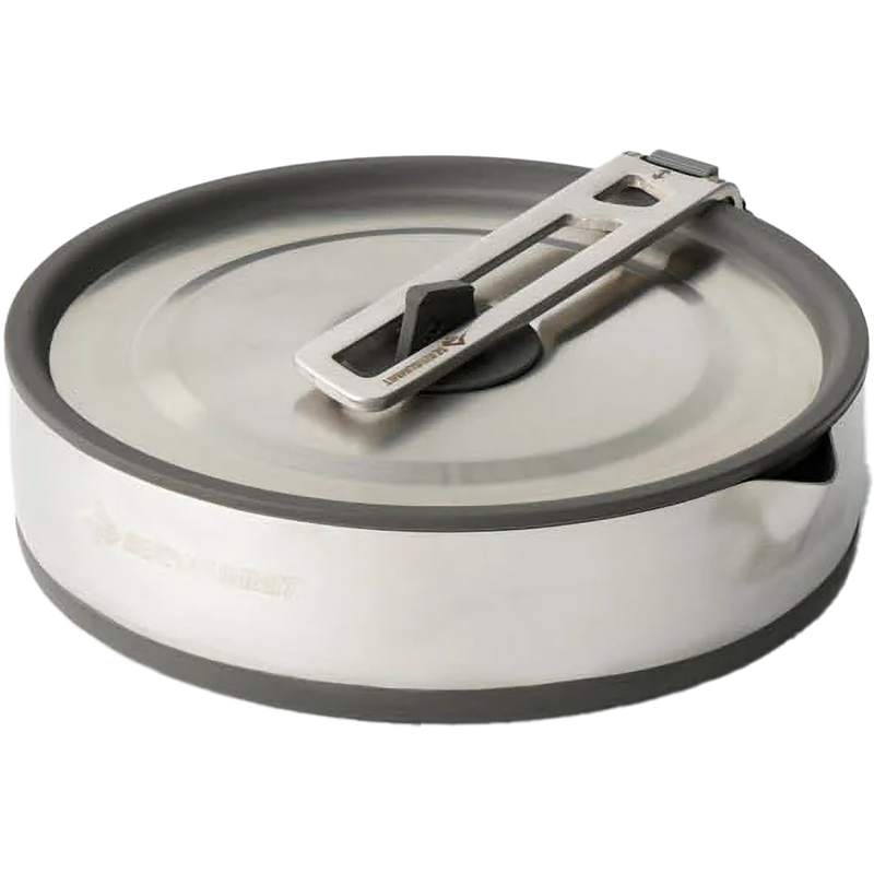 Detour Stainless Collapsible Pot 1.8 L, Sea to Summit Detour Stainless Collapsible Pot 1.8 L in Beluga Black collapsed