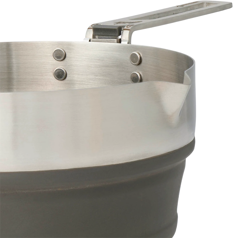 Detour Stainless Collapsible Pot 1.8 L, Sea to Summit Detour Stainless Collapsible Pot 1.8 L in Beluga Black rim