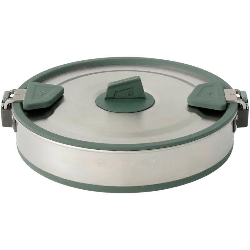 Detour Stainless Collapsible Pot 3 L, Sea to Summit Detour Stainless Collapsible Pot 3 L in Laurel Wreath Green collapsed