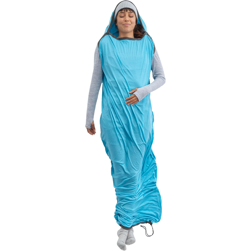 Breeze Liner Mummy Standard, Sea to Summit Breeze Liner Mummy Standard in Atoll Blue with model