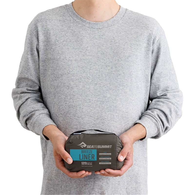 Breeze Liner Rectangular, Sea to Summit Breeze Liner Rectangular in Atoll Blue packaged