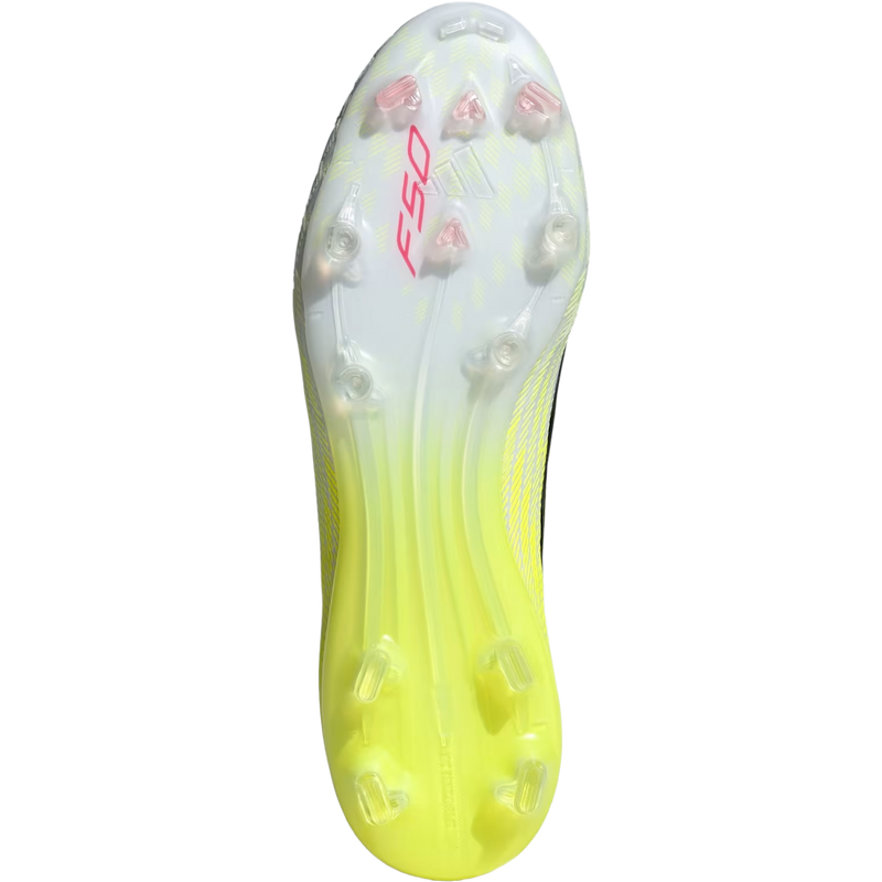 F50 Pro FG, Adidas F50 Pro FG in Solar Yellow2/Core Black/Lucid Red bottom