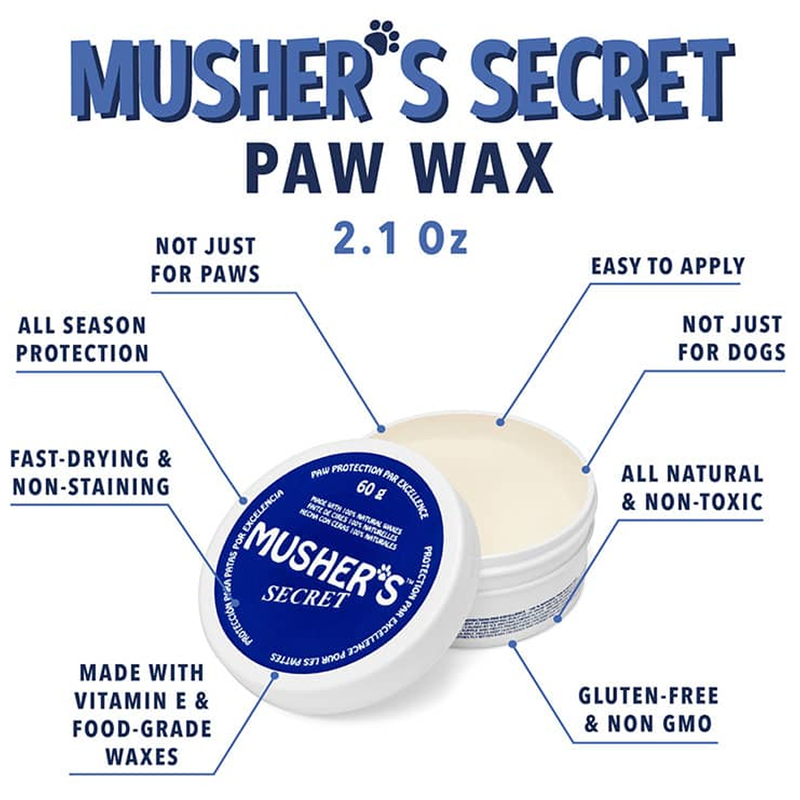 Dog Paw Wax 2.1 oz, Musher’s Secret Dog Paw Wax 2.1 oz features