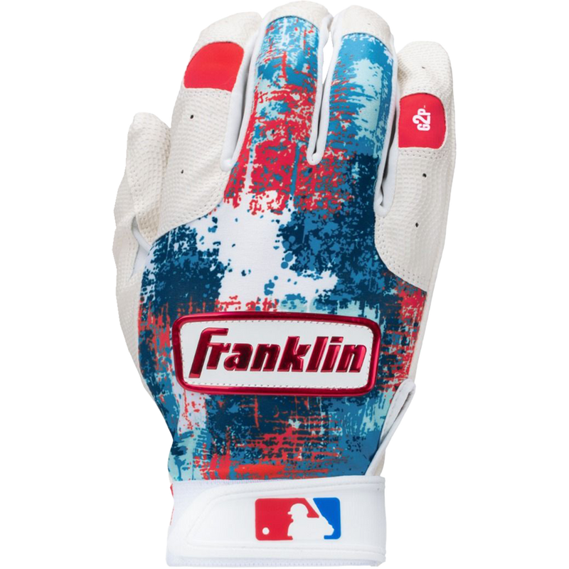 Youth Grow-To-Pro Tee Ball Batting Gloves, Franklin Youth Grow-To-Pro Tee Ball Batting Gloves in White/Red/Blue right glove