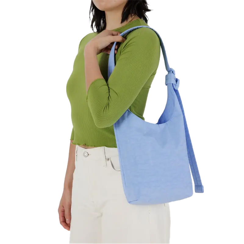 Small Nylon Sling, BAGGU Small Nylon Sling in French Blue with model