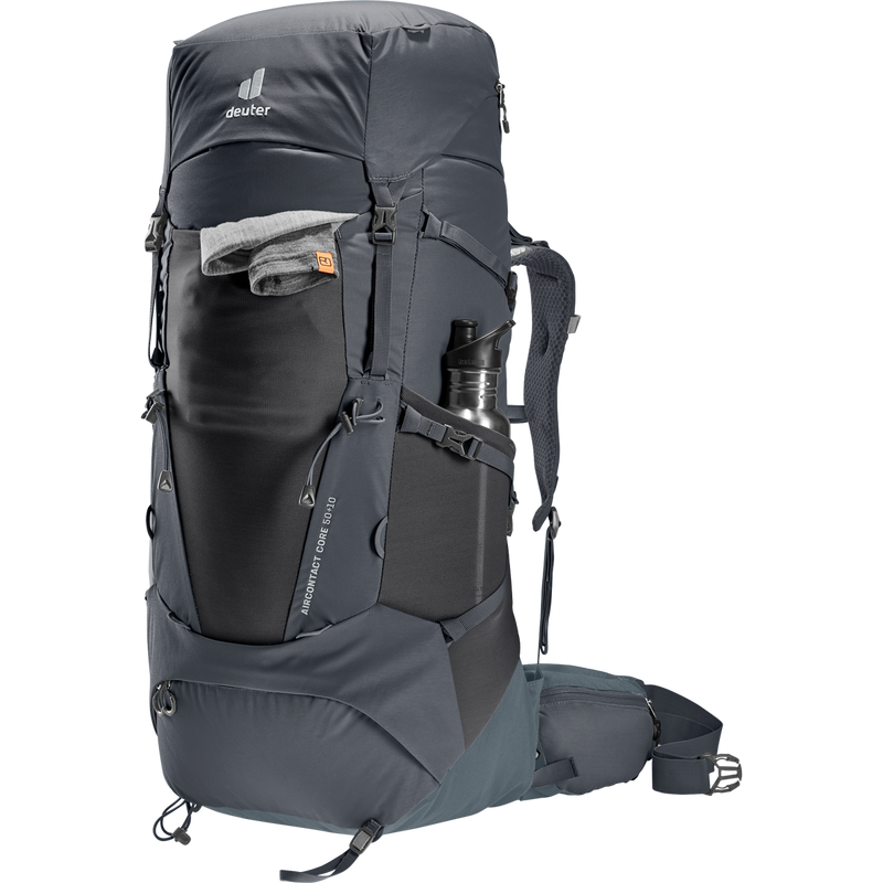 Aircontact Core 50+10, Deuter Aircontact Core 50+10 with water bottle