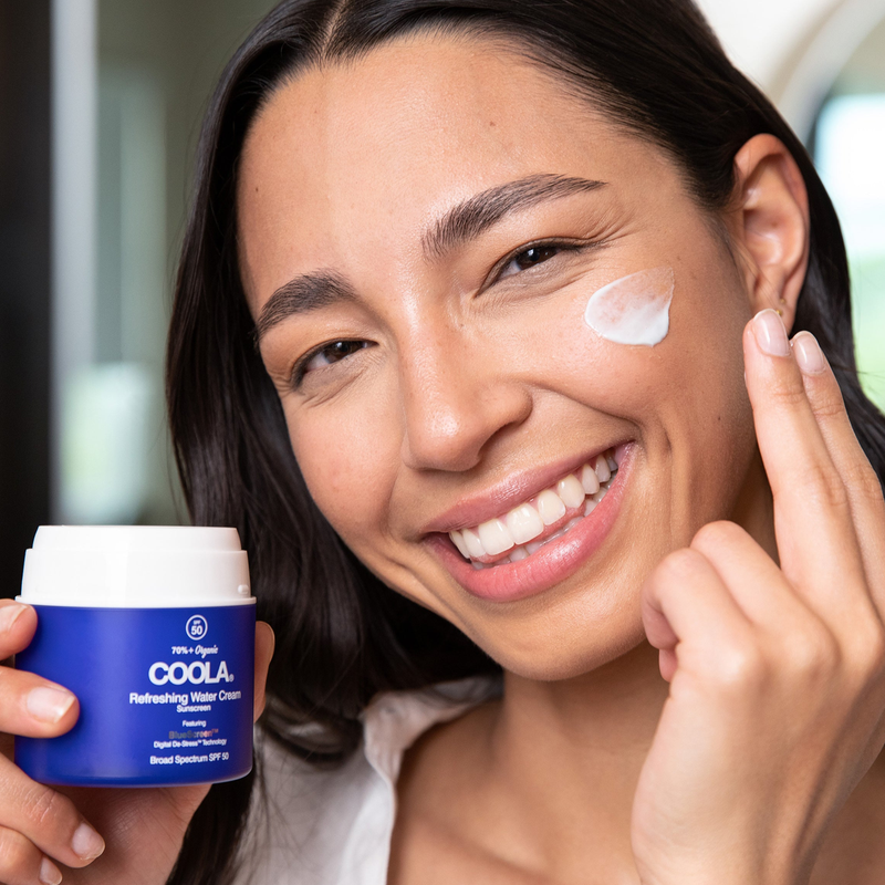 Refreshing Water Cream Organic Face Sunscreen SPF 50, COOLA Refreshing Water Cream Organic Face Sunscreen SPF 50 on face