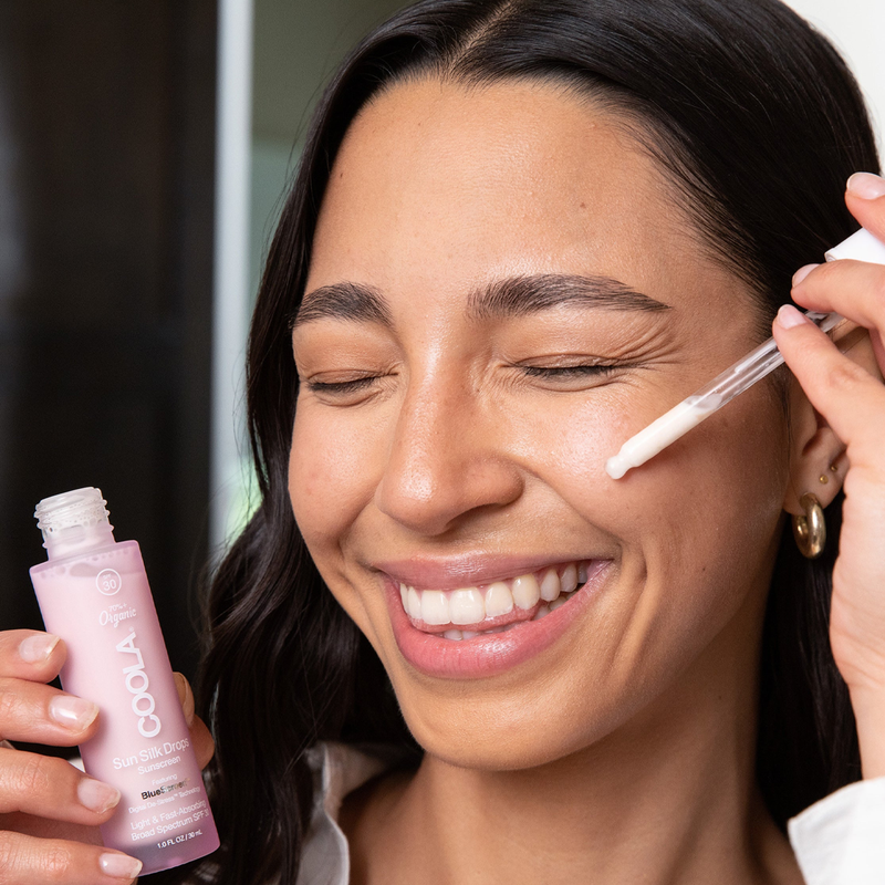 Sun Silk Drops Organic Face Sunscreen SPF 30, COOLA Sun Silk Drops Organic Face Sunscreen SPF 30 on applicator stick
