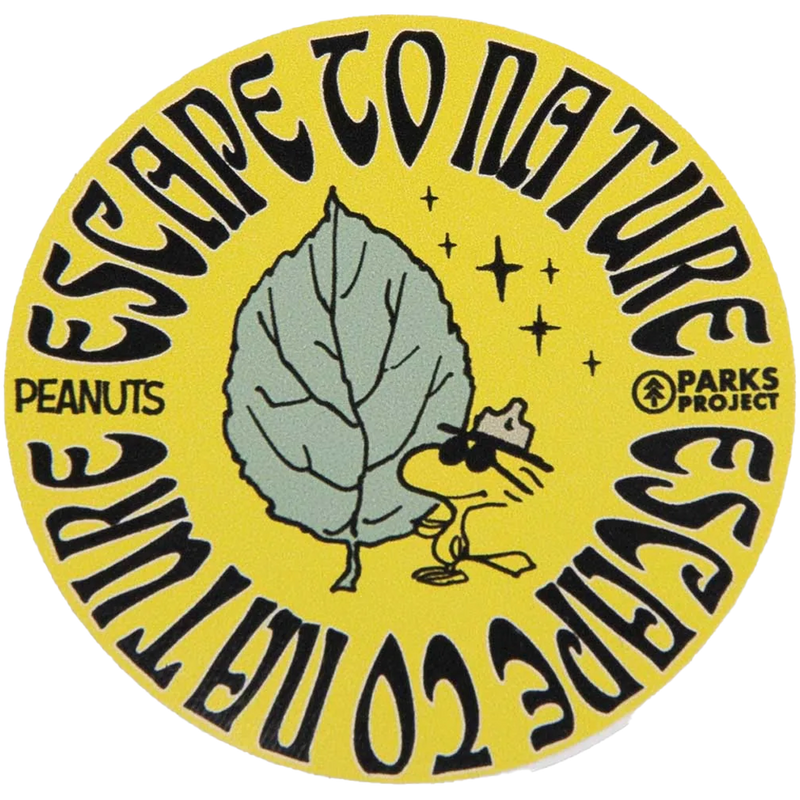 Peanuts x Parks Project Recycled Water Bottle and Sticker Pack, Parks Project Peanuts x Parks Project Recycled Water Bottle and Sticker Pack Escape To Nature sticker