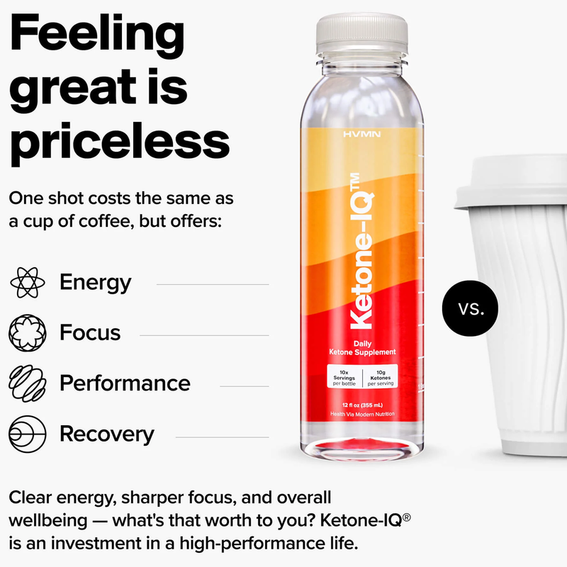 Ketone-IQ 12 oz Bottle, HVMN Ketone IQ 12oz Bottle features