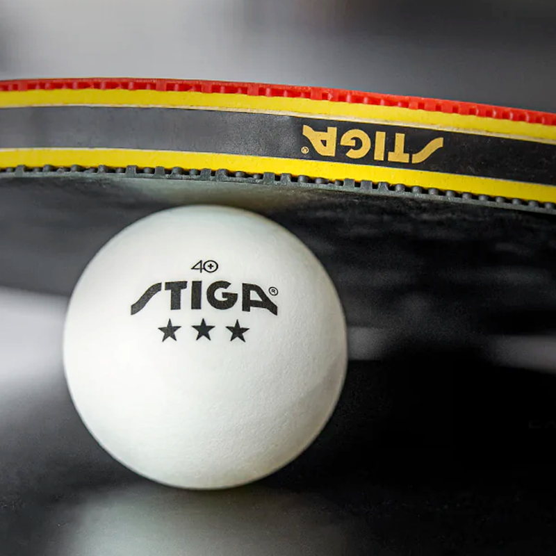 3-Star Table Tennis Balls (6 Pack), STIGA 3-Star Table Tennis Balls on table