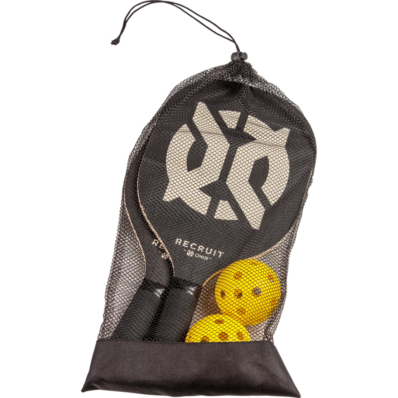 Recruit Beginner Pickleball Set, ONIX Recruit Beginner Pickleball Set in carry bag