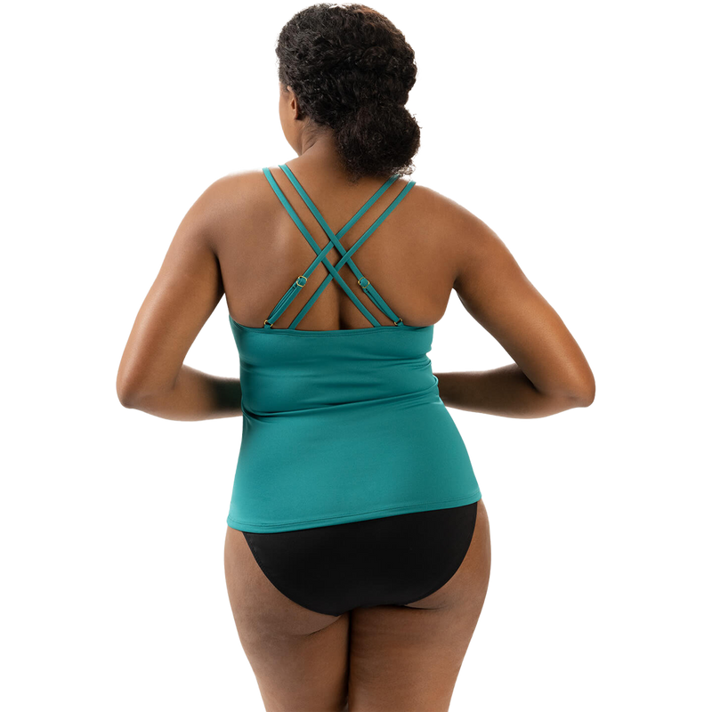 Women's Deep Scoop Neck Tankini Top, Dolfin Women's Deep Scoop Neck Tankini Top back