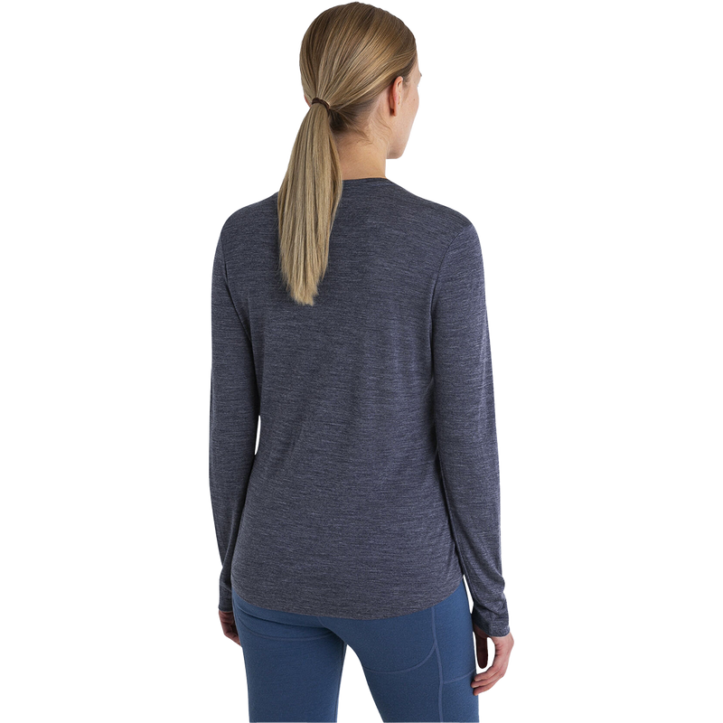 Women's Merino 125 Cool-Lite Sphere III Long Sleeve Tee, Icebreaker Women's Merino 125 Cool-Lite Sphere III Long Sleeve Tee in Midnight Navy Heather back