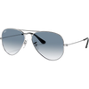 Ray Ban Aviator M in Silver/Clear Gradient Blue front left