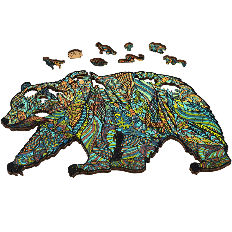 Grizzly Bear Wood Puzzle, Featured Image