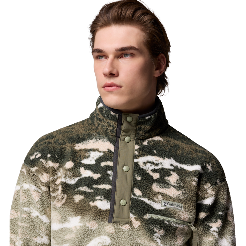 Men's Helvetia II Printed 1/2 Snap Pullover, Columbia Men's Helvetia™ II Printed Half Snap Printed Fleece Pullover snaps