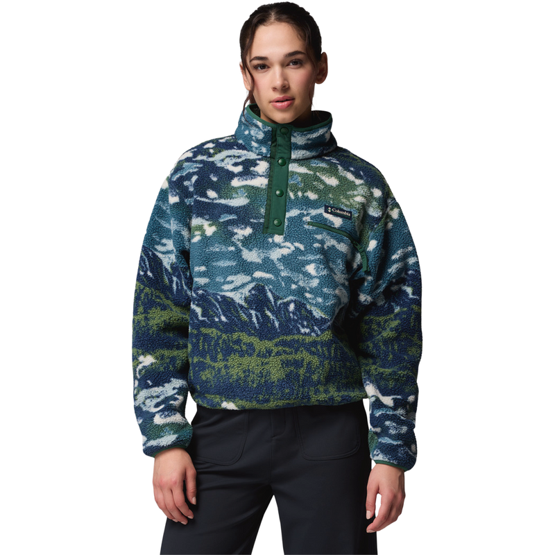 Women's Helvetia II Printed Crop 1/2 Snap Pullover, Featured Image