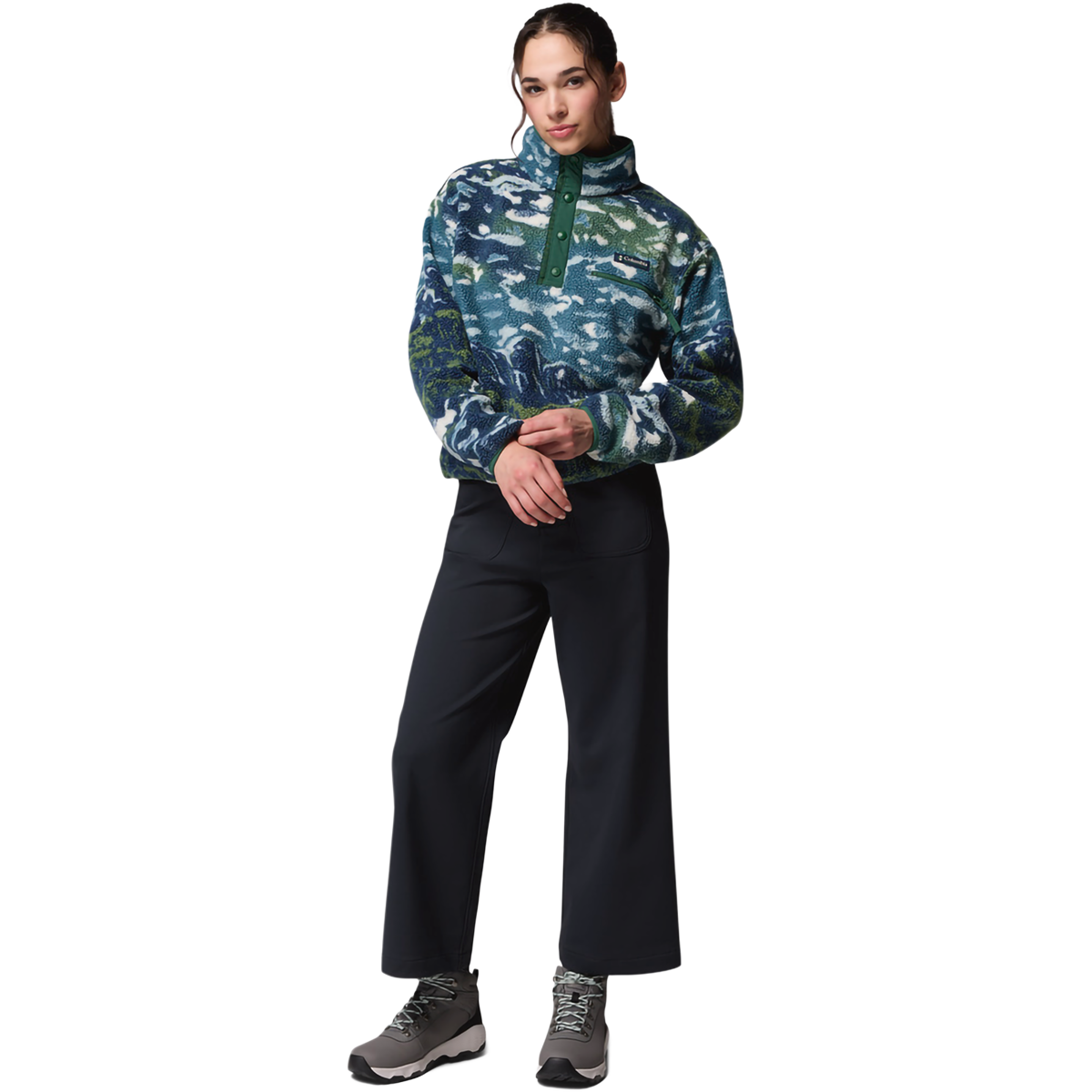 Women's Helvetia II Printed Crop 1/2 Snap Pullover alternate view
