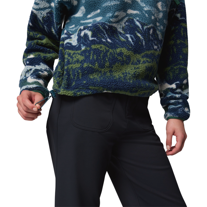 Women's Helvetia II Printed Crop 1/2 Snap Pullover, Columbia Women's Helvetia II Printed Crop 1/2 Snap Pullover in 492-Everblue Sisters draw string