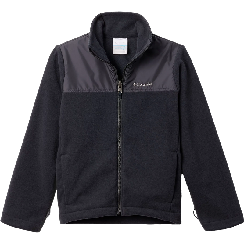 Youth Bugaboo III Interchange Jacket, Columbia Youth Bugaboo III Interchange Jacket in Black City Grey fleece midlayer front