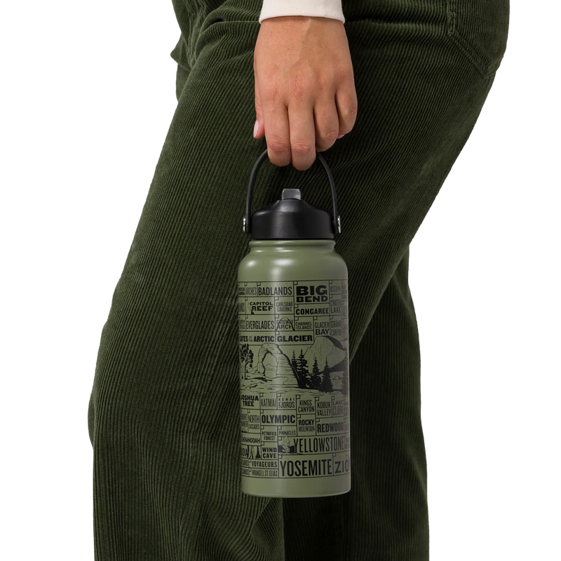 National Parks of the USA Checklist 32 oz Insulated Water Bottle, Parks Project National Parks of the USA Checklist 32 oz Insulated Water Bottle in hand