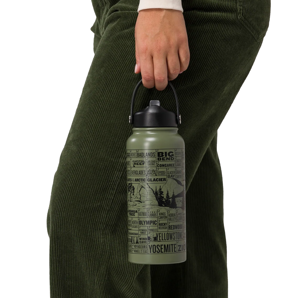 National Parks of the USA Checklist 32 oz Insulated Water Bottle alternate view