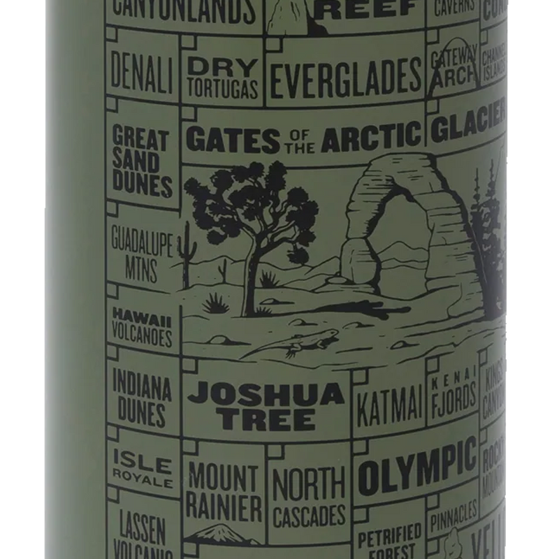 National Parks of the USA Checklist 32 oz Insulated Water Bottle, Parks Project National Parks of the USA Checklist 32 oz Insulated Water Bottle graphic details