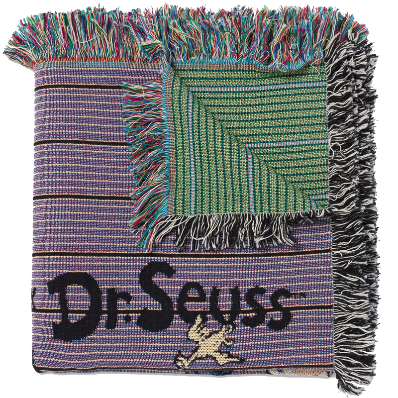 Dr. Seuss x Parks Project Striped Woven Blanket, Parks Project Dr. Seuss x Parks Project Striped Woven Blanket back of blanket