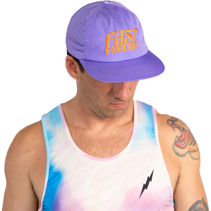 Crew Hat - Fast Enough, Rnnr Crew Hat - Fast Enough in Purple on model