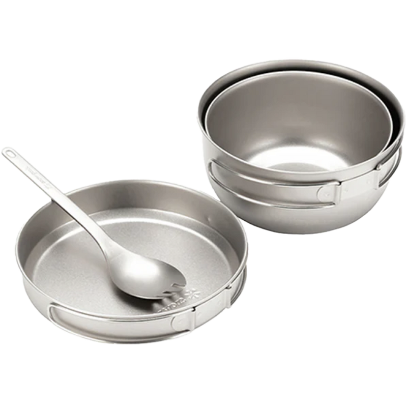 Titanium 3 Piece Cookset, Snow Peak Titanium 3 Piece Cookset nested