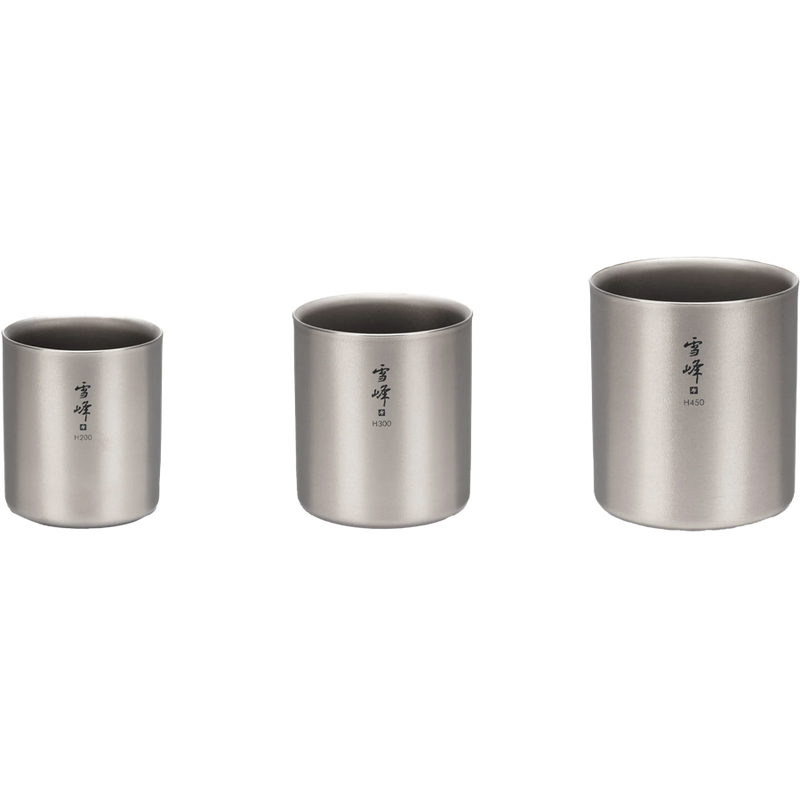 Ti-Double H300 Stacking Mug, Snow Peak Ti-Double H450 Stacking Mug other sizes