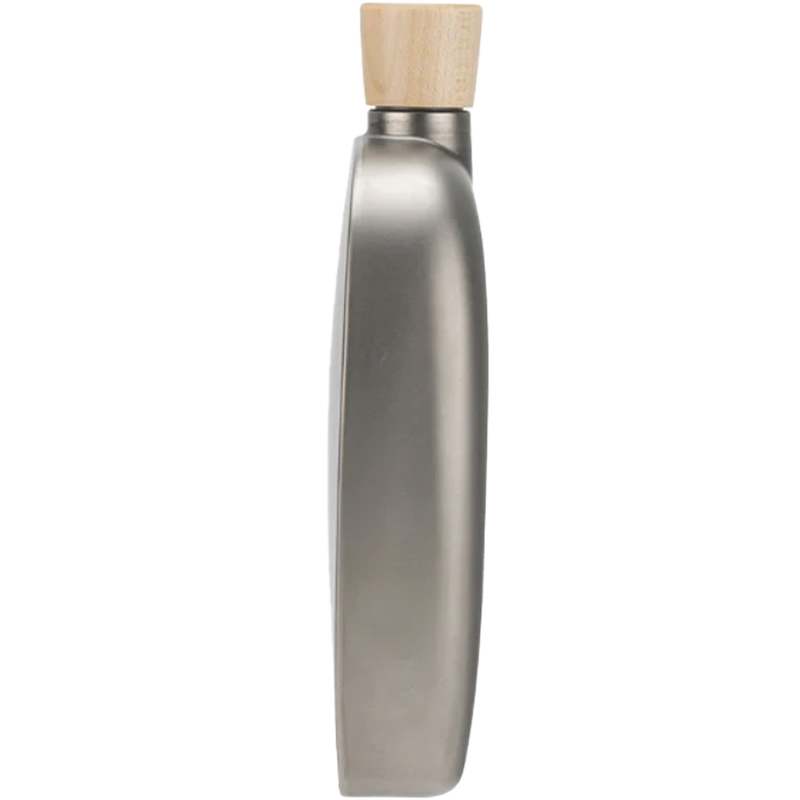 Titanium 8.4 oz Flask, Snow Peak Round Titanium 8.4 oz Flask side