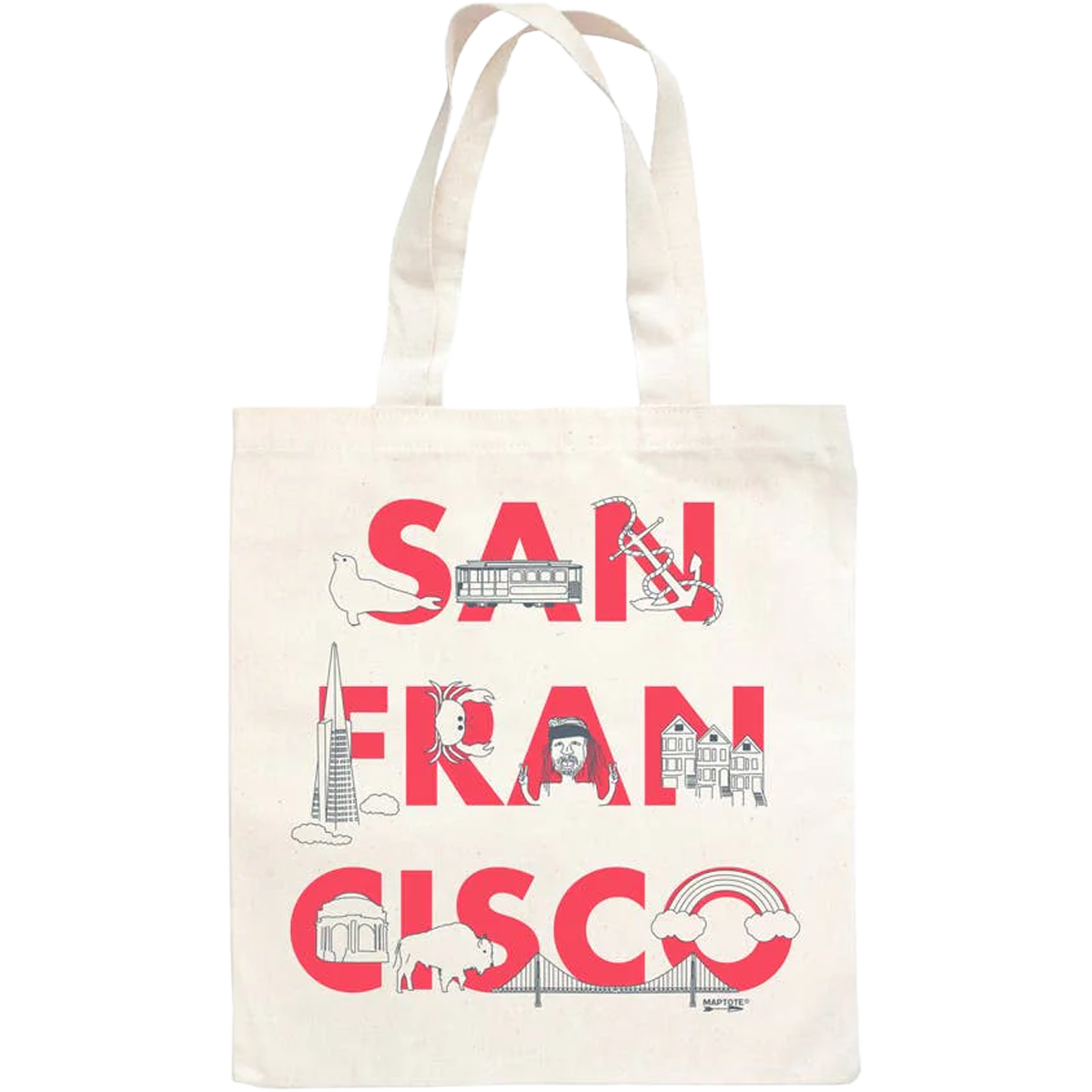 San Francisco Font Grocery Tote alternate view