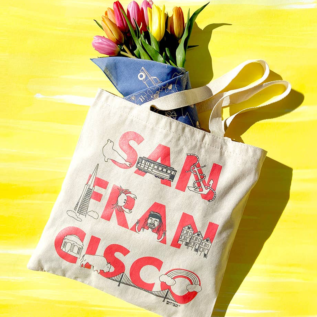 San Francisco Font Grocery Tote alternate view