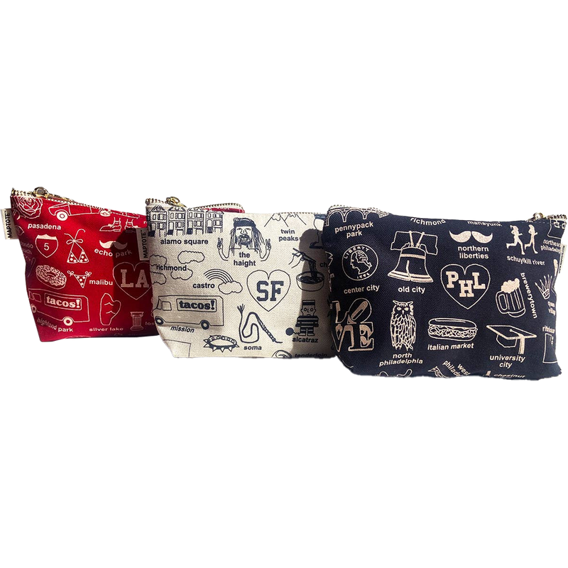 California Zipped Pouch, Maptote California Zipped Pouch colorways