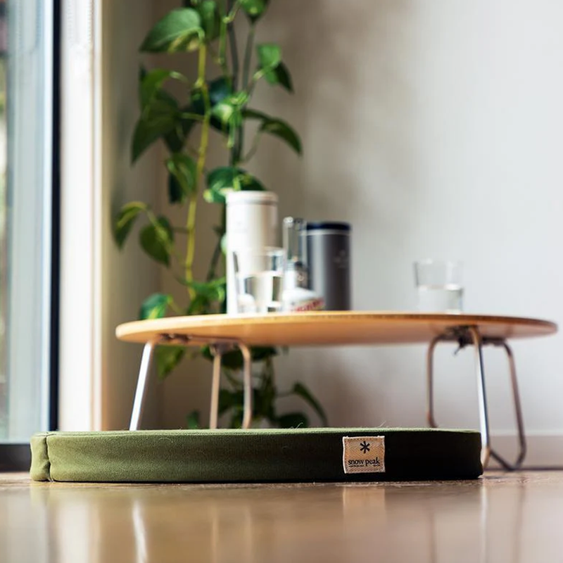 Lounge Cushion, Snow Peak Lounge Cushion flat at table