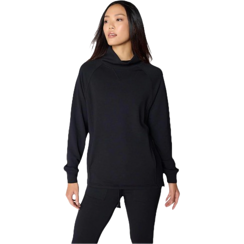 Women's Serenity Zip Mock Neck Pull Over, MPG Women's Serenity Zip Mock Neck Pull Over in Black