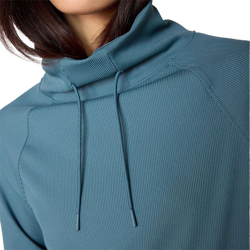 Women's Repose Mock Neck Pull Over, MPG Women's Repose Mock Neck Pull Over in Calm Teal draw string