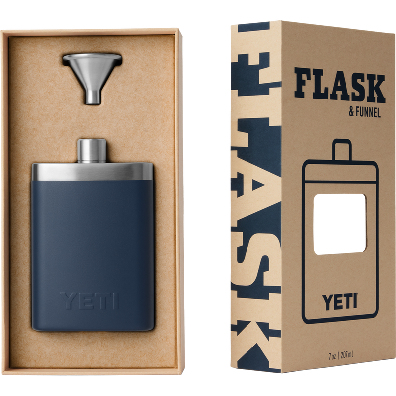 Flask, Yeti Flask in packaging