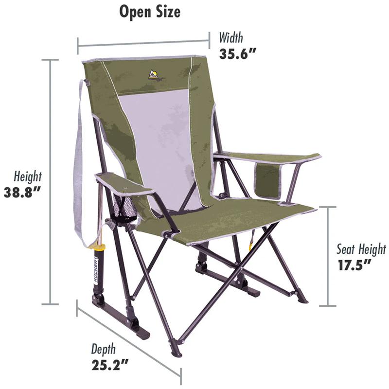 Comfort Pro Rocker, GCI Outdoors Comfort Pro Rocker open size specs