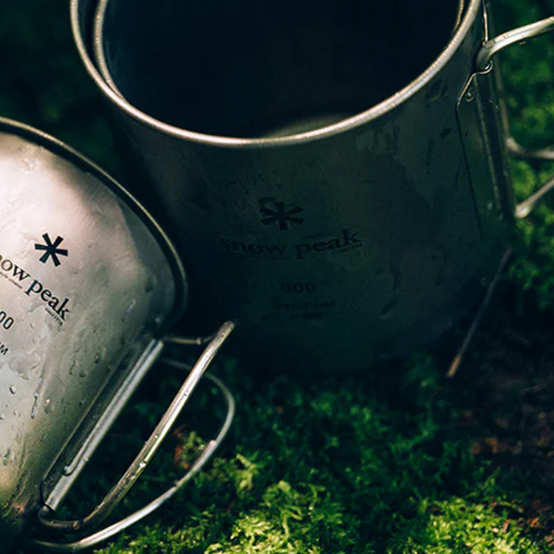 Ti-Single 600 Cup, Snow Peak Ti-Single 600 Cup at camp