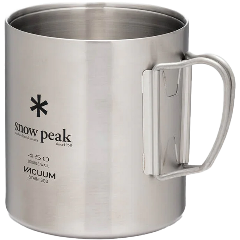 Stainless Vacuum-Insulated Mug 450, Snow Peak Stainless Vacuum-Insulated Mug 450 handles out