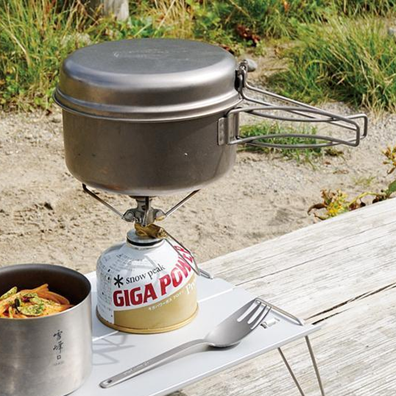 Titanium Multi Compact Cookset, Snow Peak Titanium Multi Compact Cookset at camp