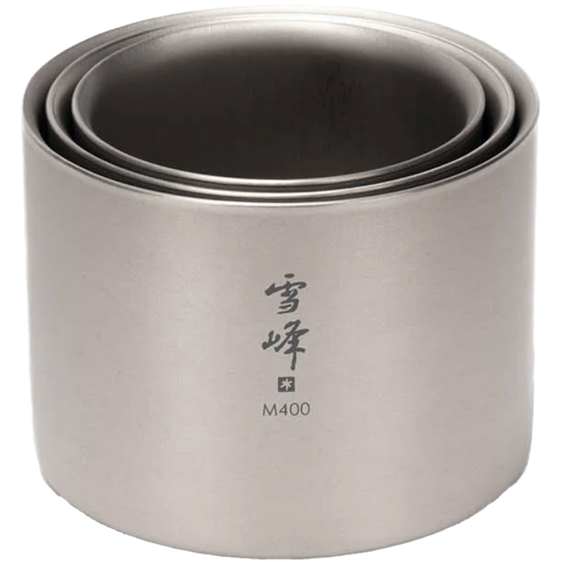 Ti-Double M300 Stacking Mug, Snow Peak Ti-Double M200 Stacking Mug nested