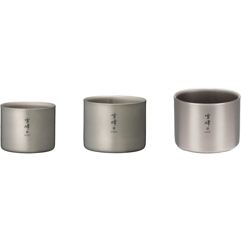 Ti-Double M300 Stacking Mug, Snow Peak Ti-Double M200 Stacking Mug sizes