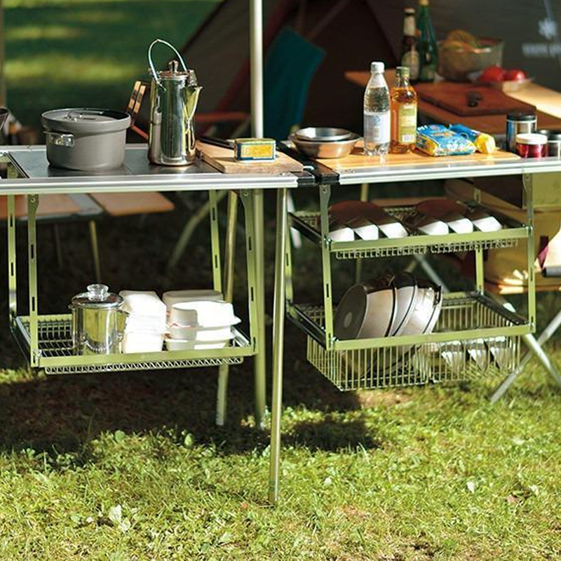 IGT Hanging Rack 2 Shelf Set, Snow Peak IGT Hanging Rack 2 Shelf Set Lifestyle