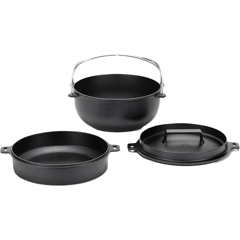 Japanese Cast Iron Oven, Snow Peak Cast Iron Oven as three piece 