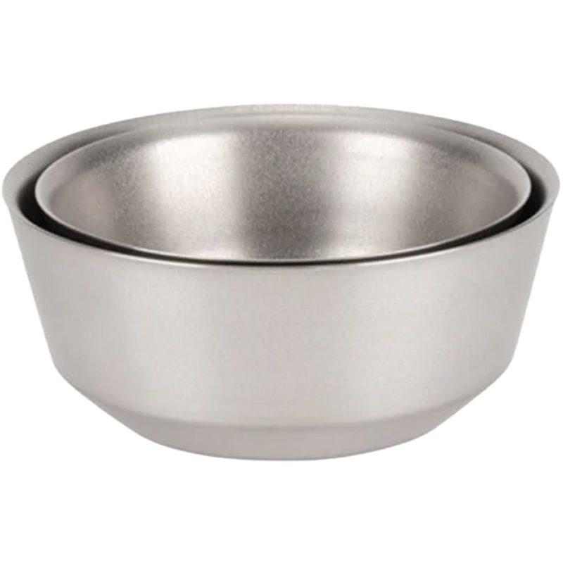Titanium Double Bowl 400, Snow Peak Titanium Double Bowl 400 nested