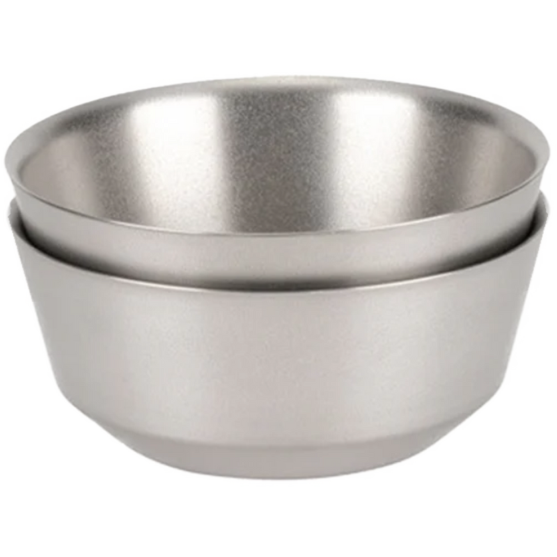 Titanium Double Bowl 600, Snow Peak Titanium Double Bowl 600 stacked